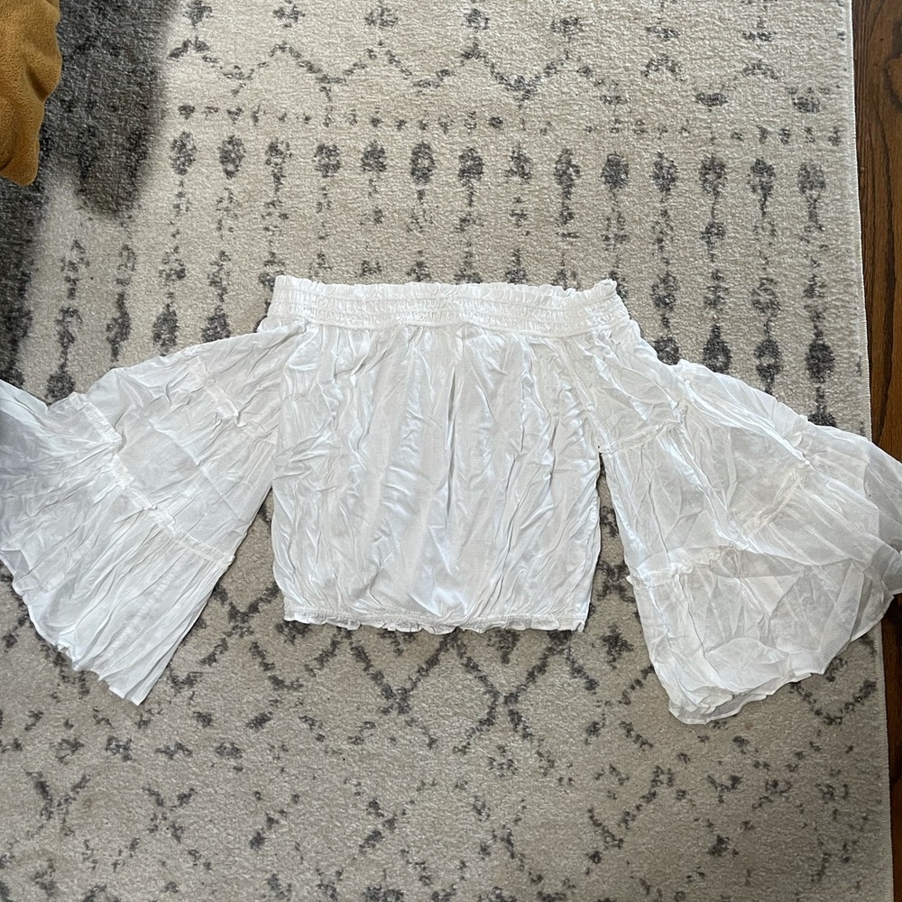 Free People off the shoulder white top bell sleeved